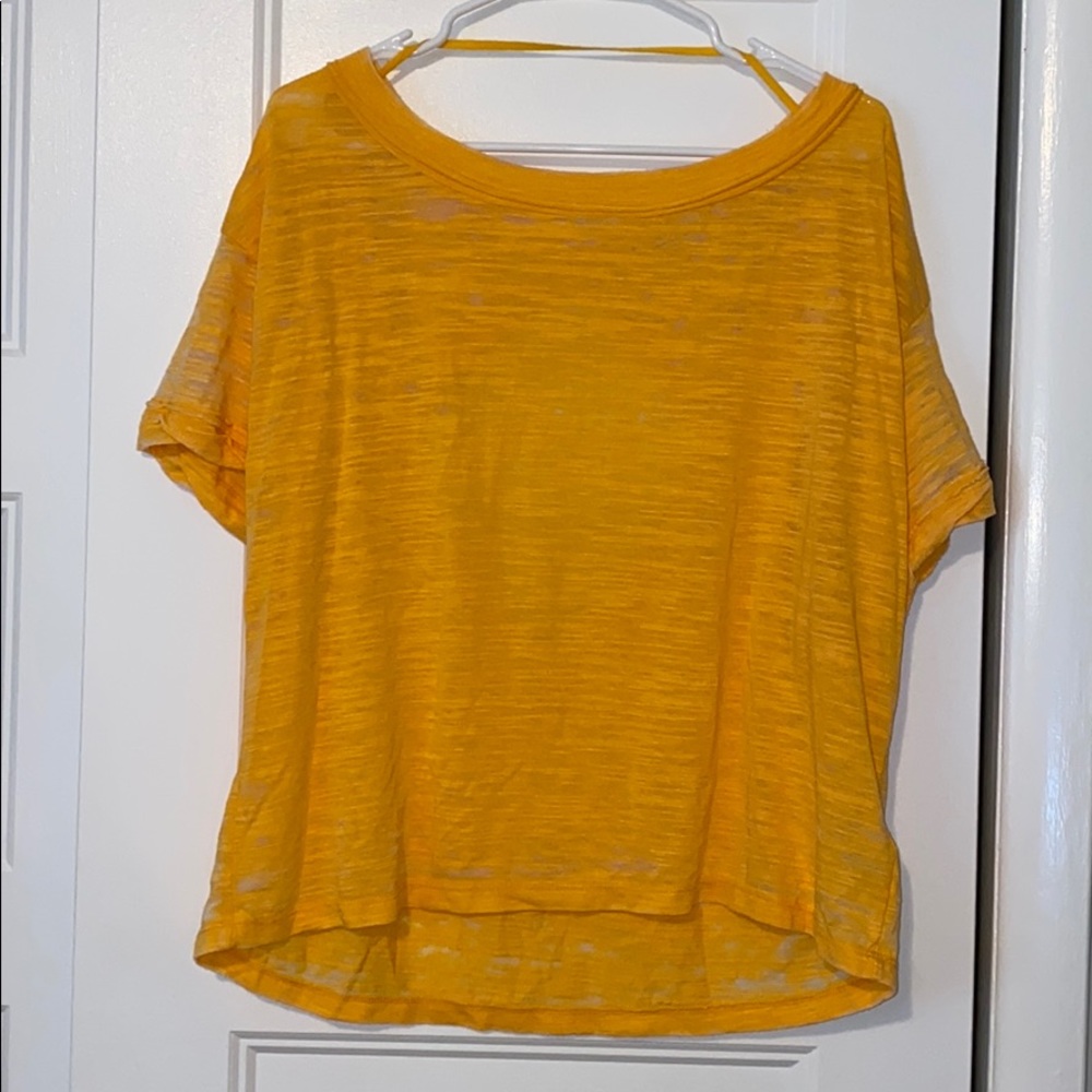 Free People Bright Mango Open Back Knit Top